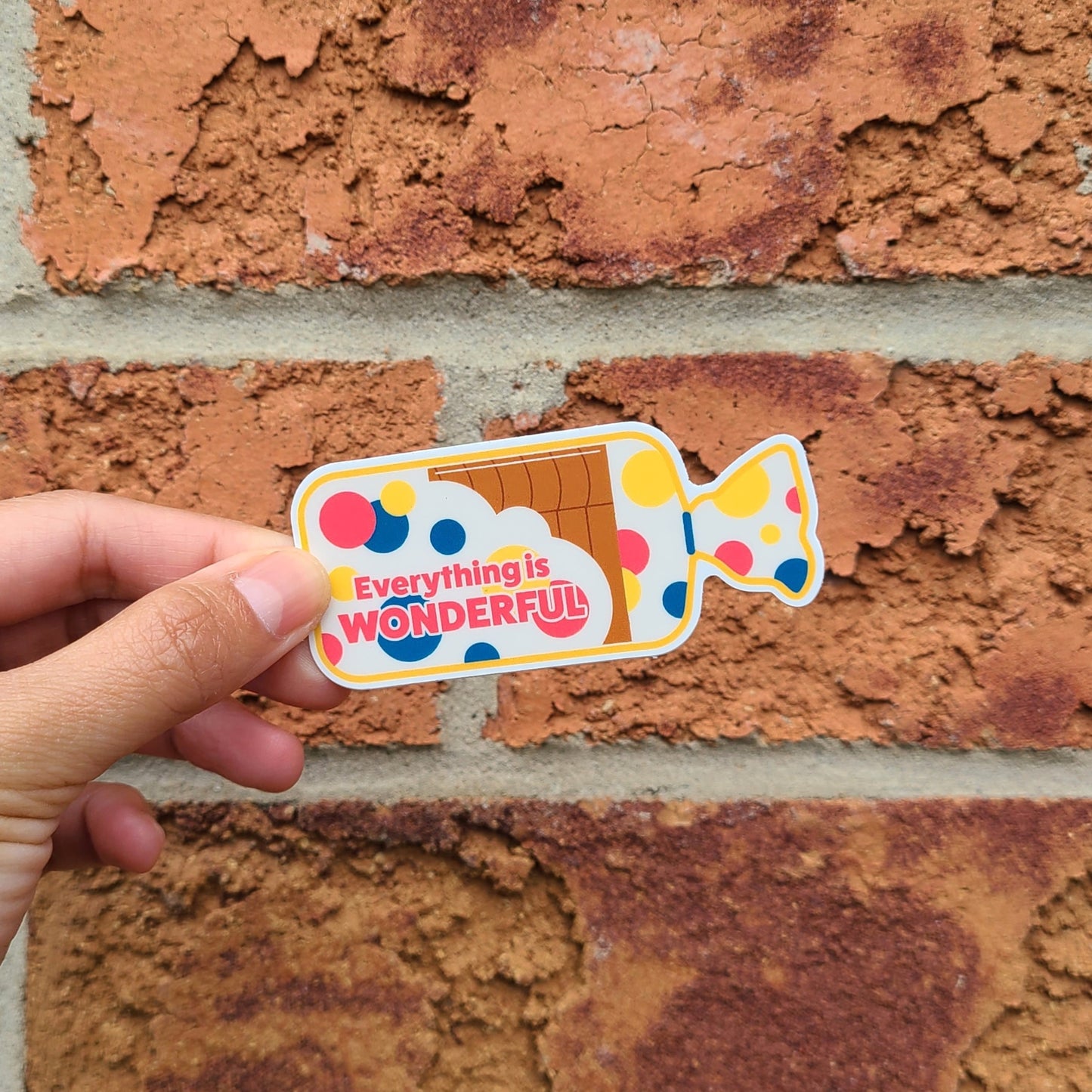 Wonderbread bread bag inspired optimistic vinyl sticker. Made in Canada by Mad Love Creative Co.