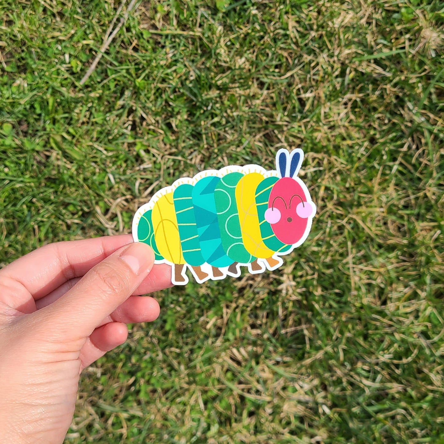 Fun Very hungry Caterpillar inspired vinyl sticker. Made in Canada by Mad Love Creative Co.