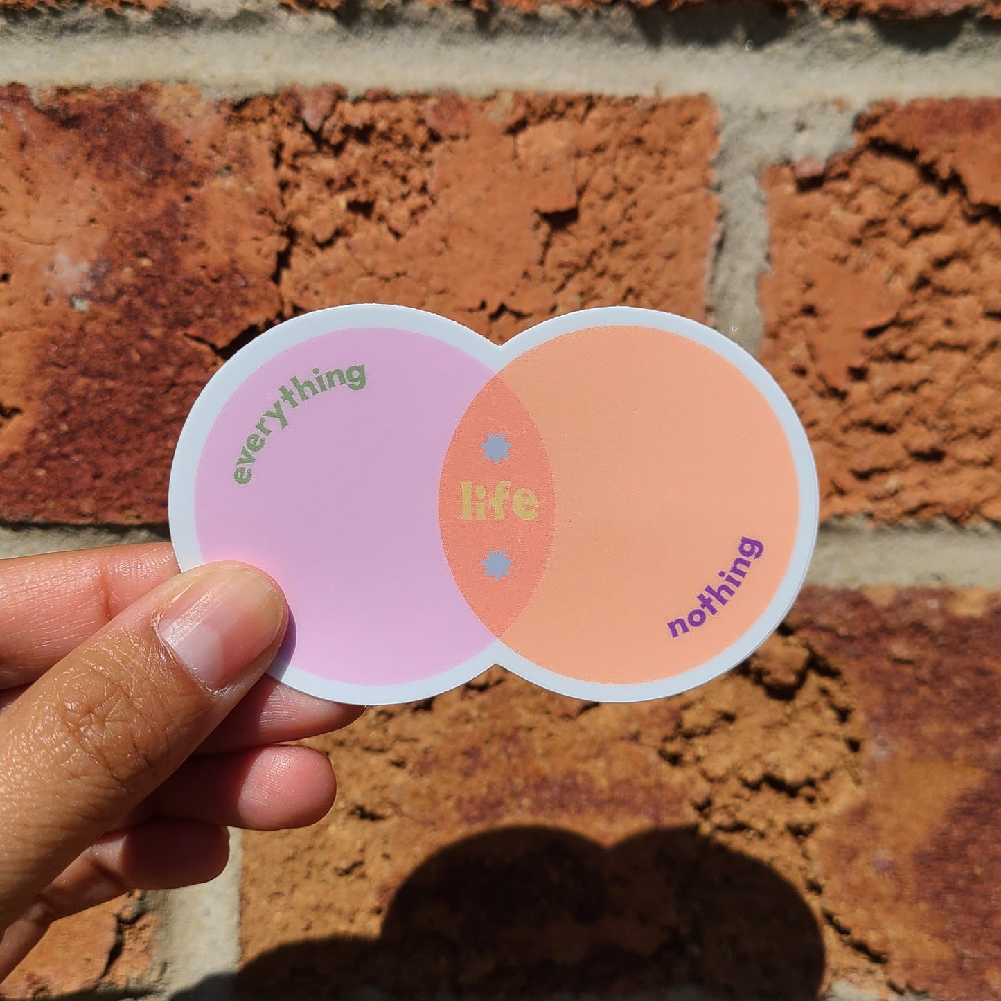 Everything and nothing venn diagram sticker made in Canada by Mad Love Creative Co.