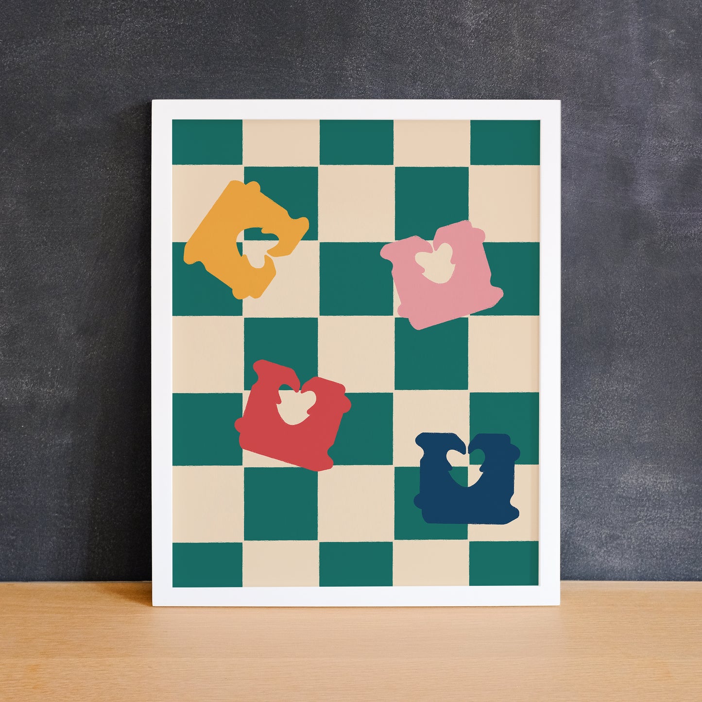 Checkered print with bread bag ties. Made in Canada by Mad Love Creative Co.