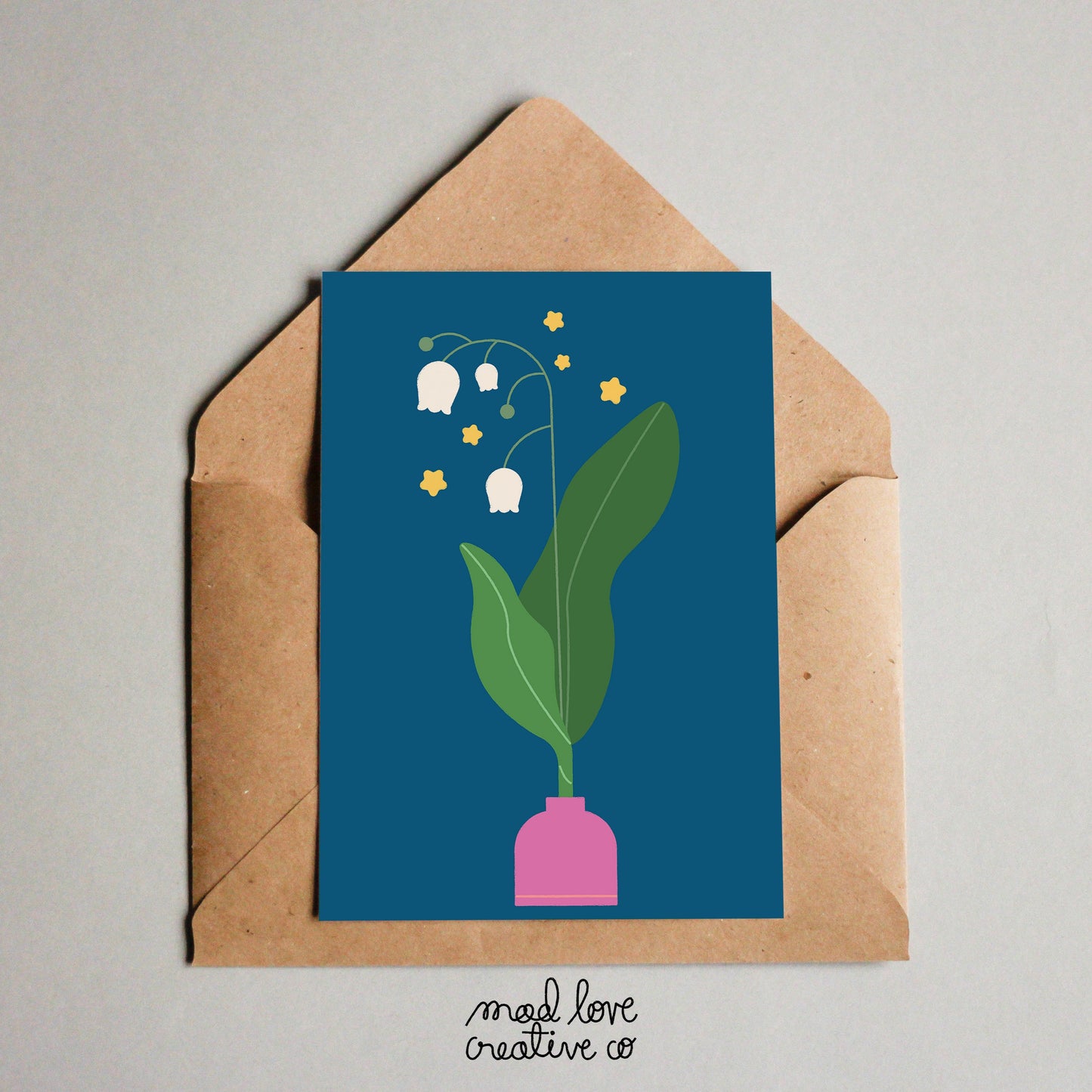 Cute lily of the valley card inspired by Animal Crossing. Made in Canada by Mad Love Creative Co.