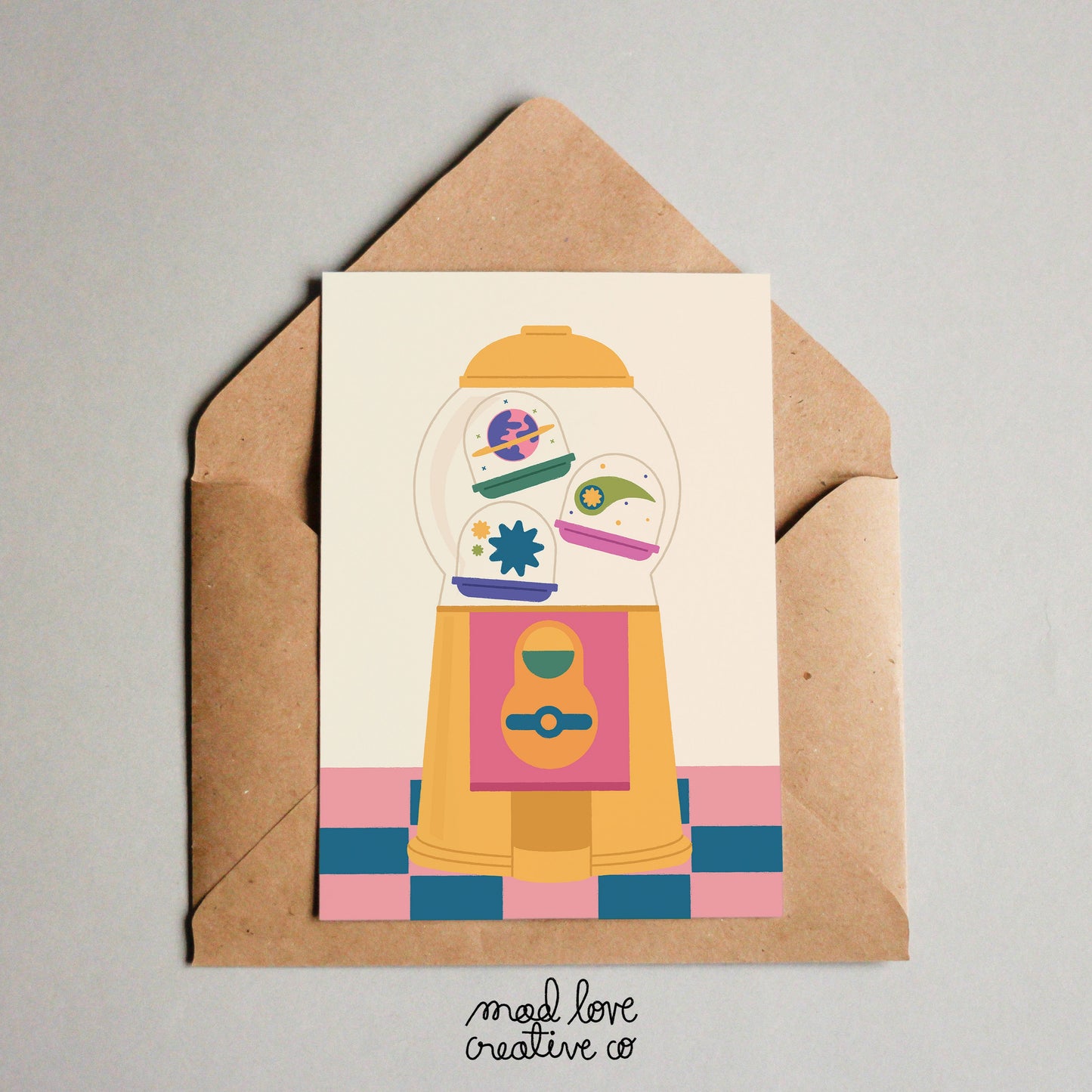 Neutral, any occasion space-themed card. Made in Canada by Mad Love Creative Co.