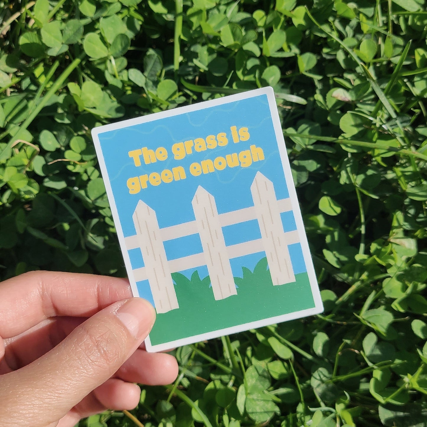 Bright colored green grass vinyl sticker made in Canada by Mad Love Creative Co.