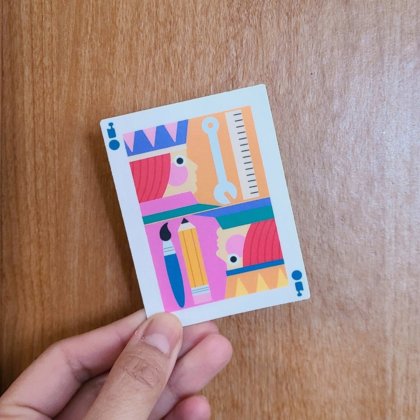 Cute matte playing card Jack inspired vinyl sticker. Made in Canada by Mad Love Creative Co.