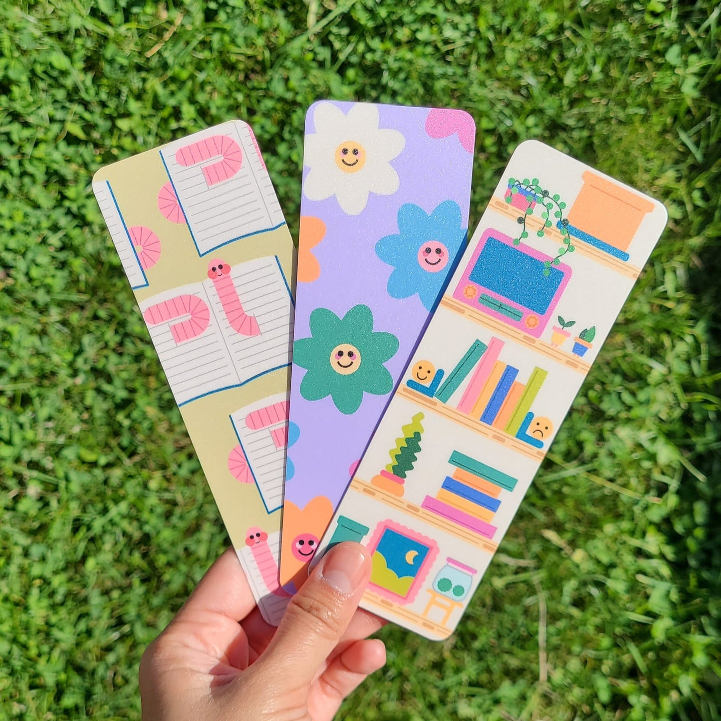 Smiley Flowers Bookmark