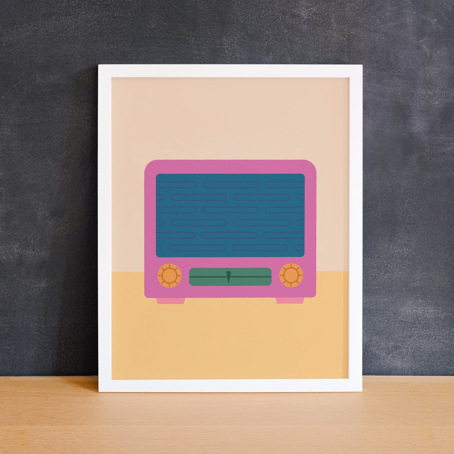 Fun print of a retro radio. Made in Canada by Mad Love Creative Co.