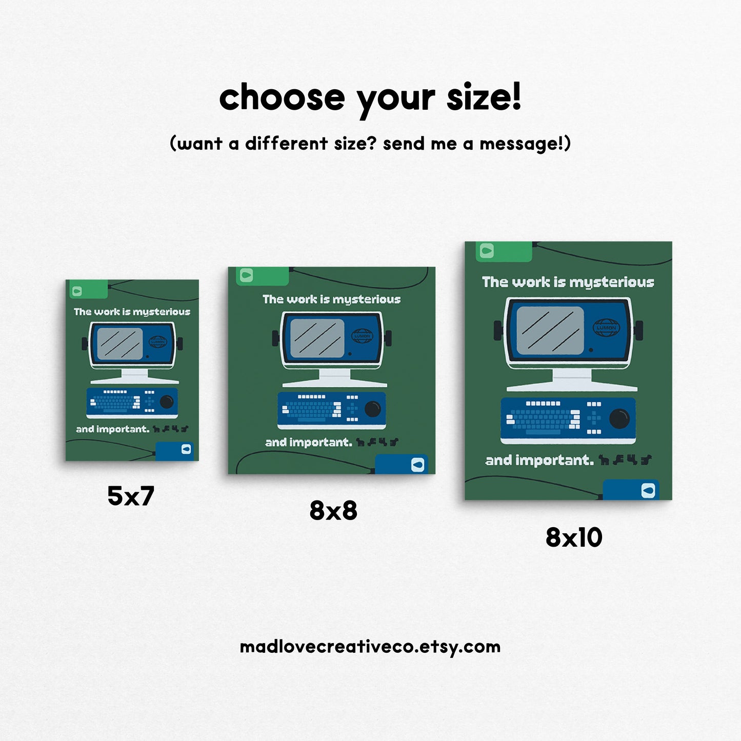 Quirky Severance TV show themed print. Made in Canada by Mad Love Creative Co.