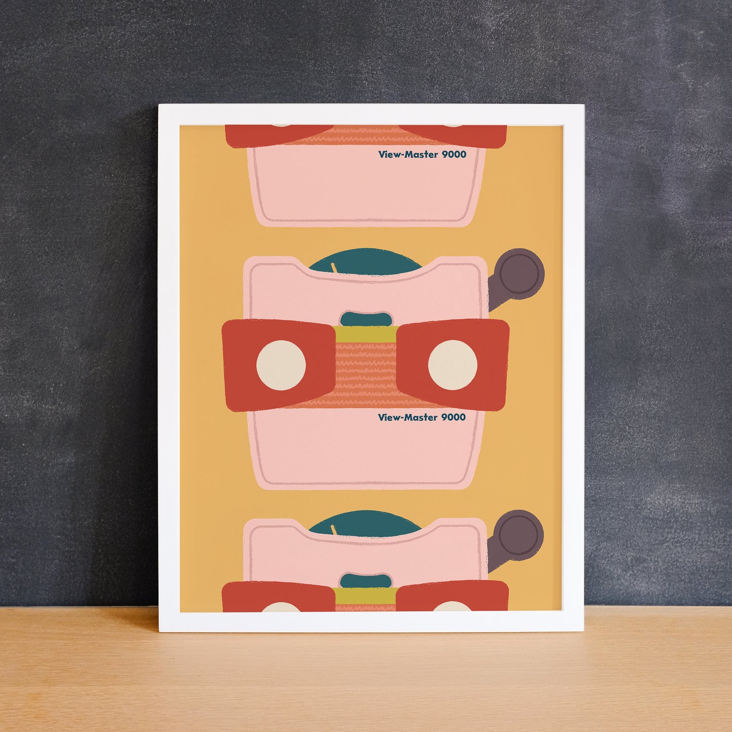 Fun illustration of a nostalgic View Master childhood toy. Made in Canada by Mad Love Creative Co.