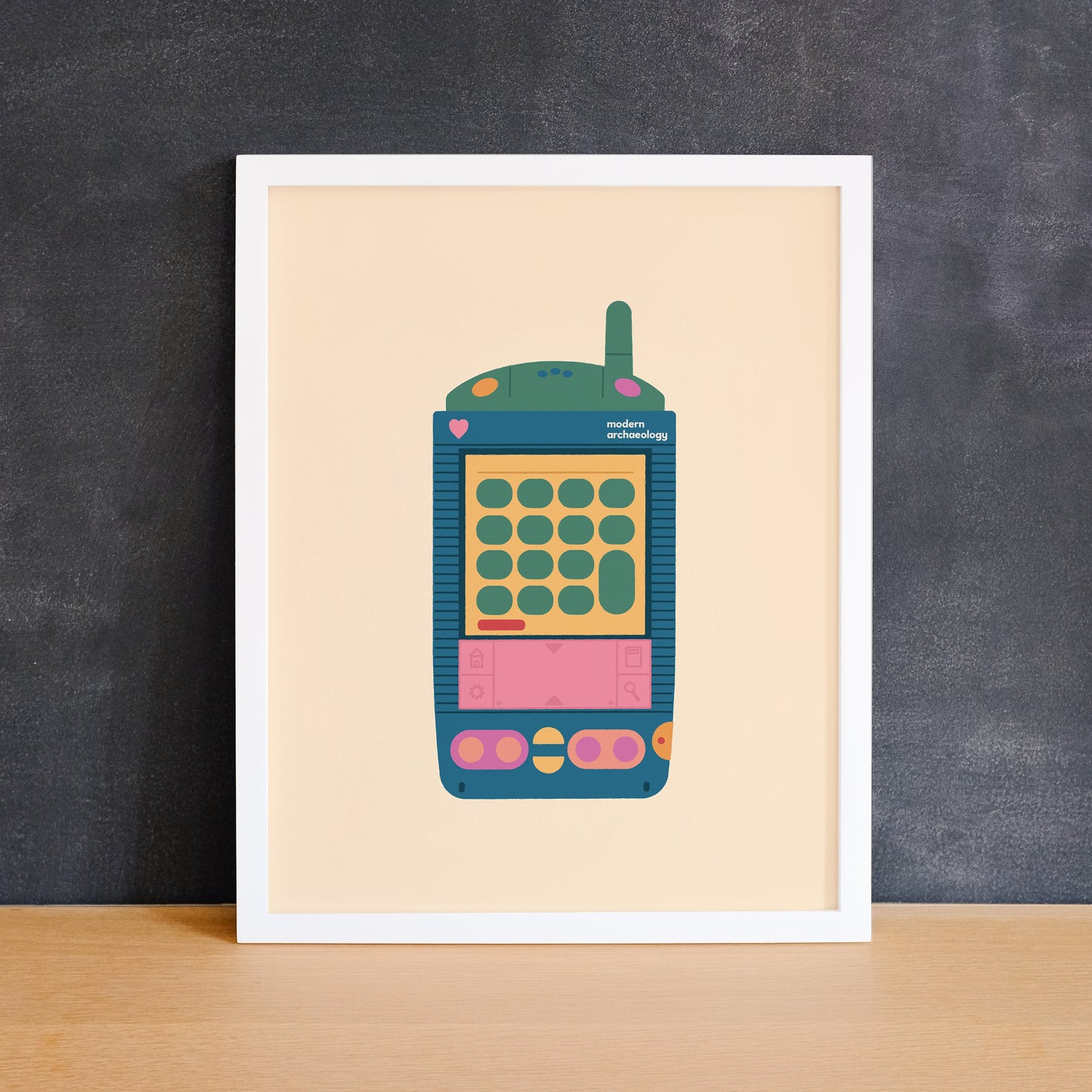 Colourful illustration of a retro Visorphone. Made in Canada by Mad Love Creative Co.
