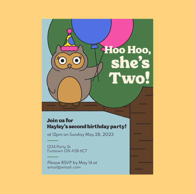 Owl Birthday Card Commission