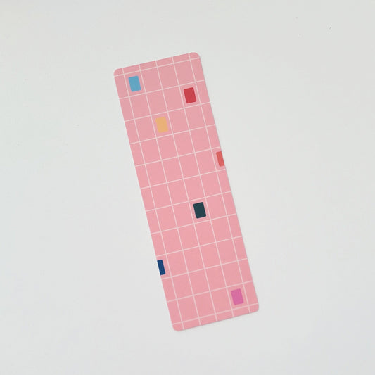 Pink Checkered Bookmark