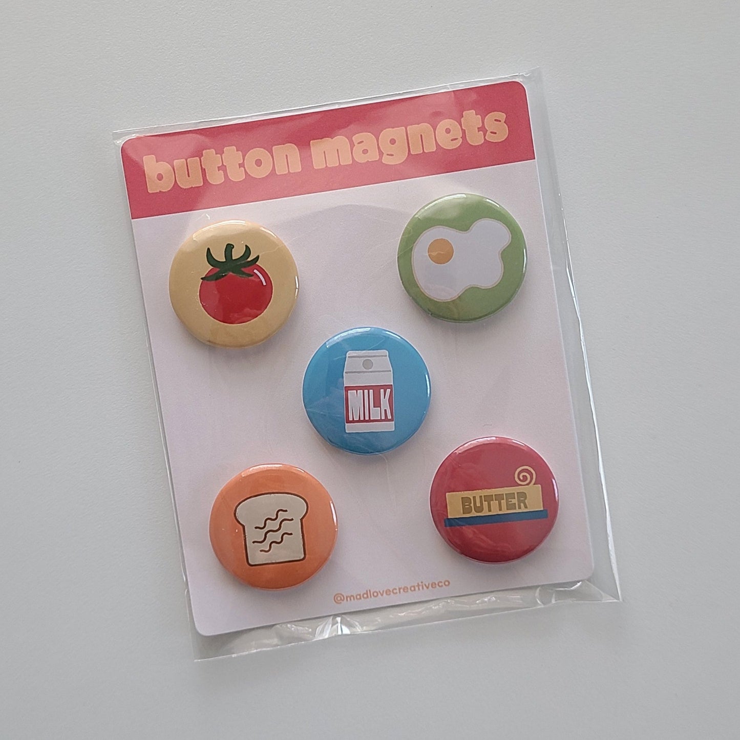 Breakfast Button Magnet Set