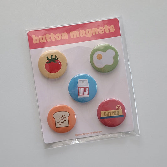 Breakfast Button Magnet Set