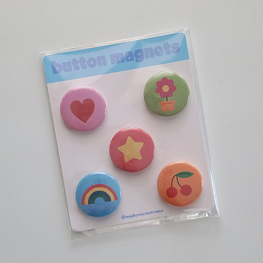 Assorted Shapes Button Magnet Set