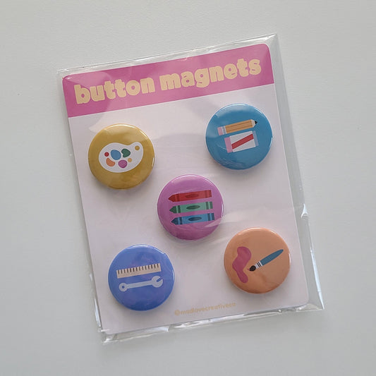 Creative Tools Button Magnet Set