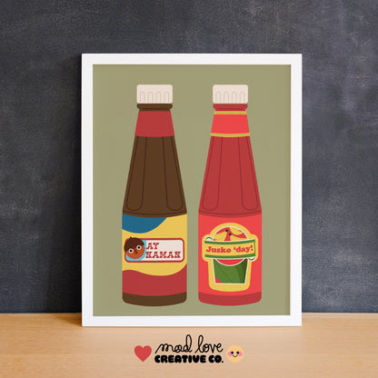Filipino-inspired condiments with funny Pinoy phrases. Made in Canada by Mad Love Creative Co. 