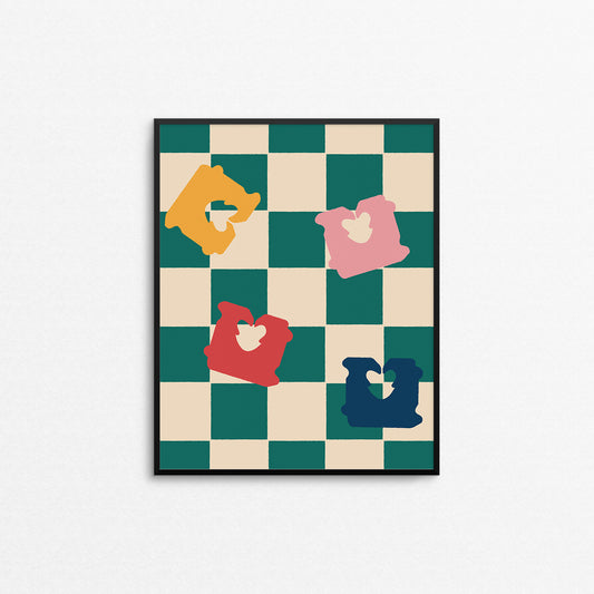 Checkered print with bread bag ties. Made in Canada by Mad Love Creative Co.