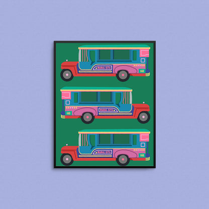 Colourful Filipino Jeepney print with the text Mahal Kita. Made in Canada by Mad Love Creative Co.!