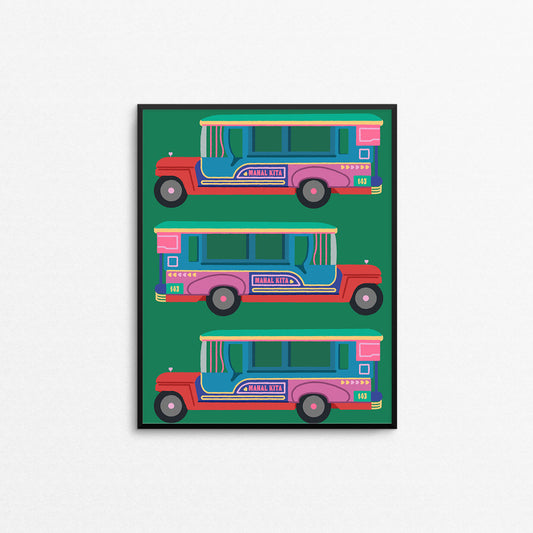Colourful Filipino Jeepney print with the text Mahal Kita. Made in Canada by Mad Love Creative Co.!