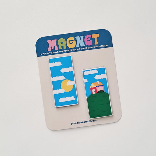 House On A Hill Magnet Pair