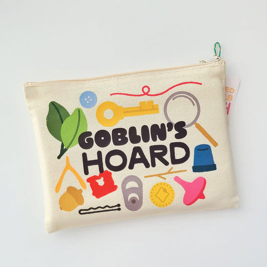Pouch with 'Goblin's Hoard' design on a white background