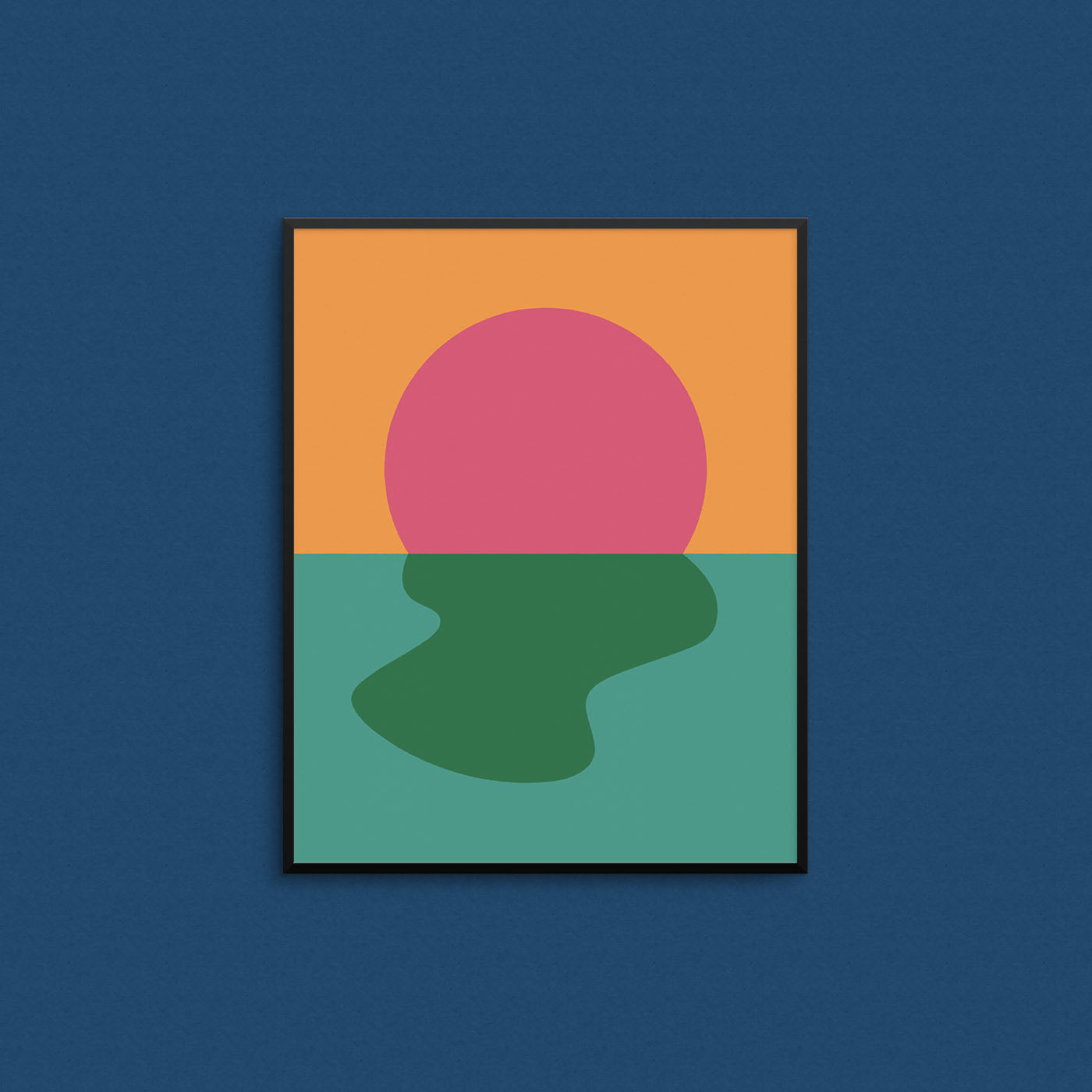 Colourful print of an abstract sunset or sunrise. Made in Canada by Mad Love Creative Co. 