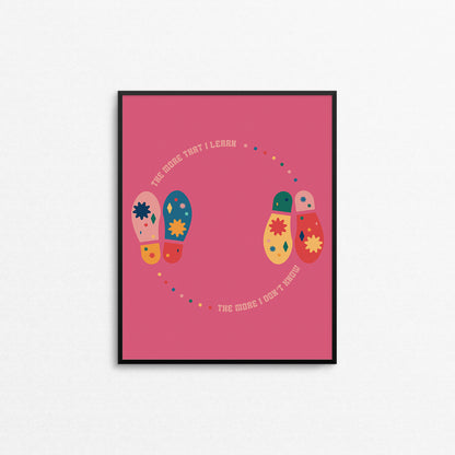 Fun print of shoe prints on ballroom dance instructions. Made in Canada by Mad Love Creative Co. 