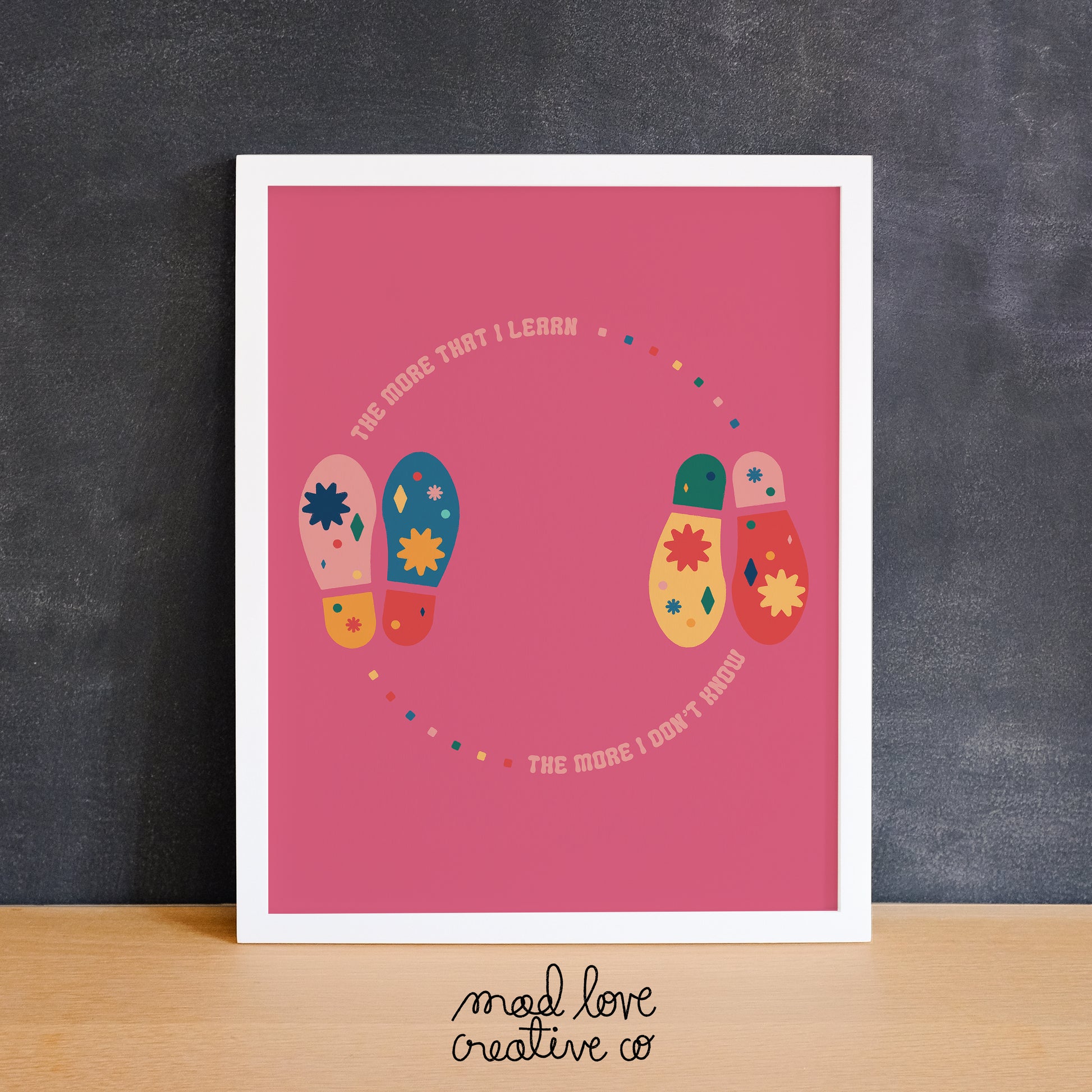Fun print of shoe prints on ballroom dance instructions. Made in Canada by Mad Love Creative Co. 