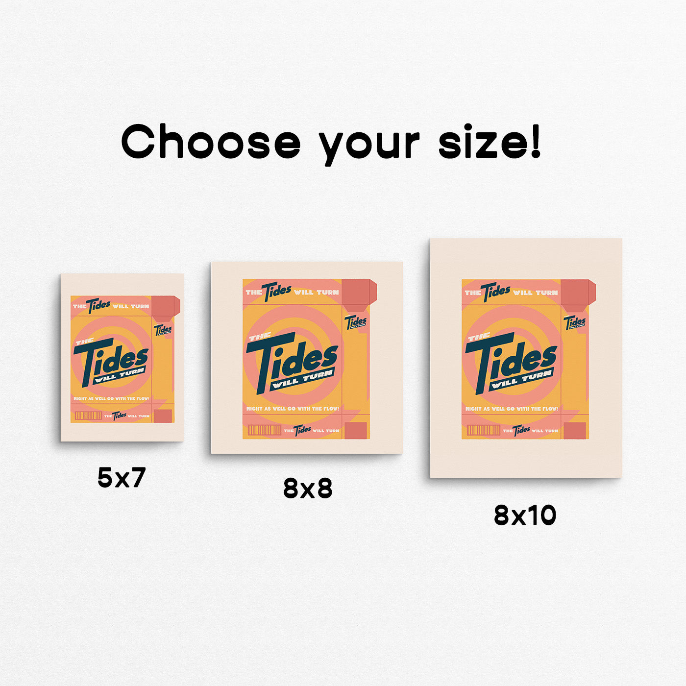 Illustration of a laundry detergent box with the phrase "the tides will turn". Made in Canada by Mad Love Creative Co. 