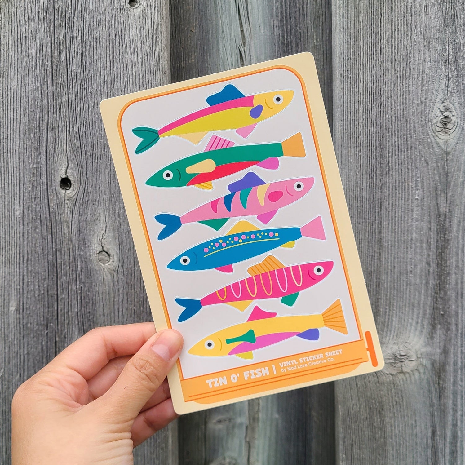 Cute sticker sheet inspired by tinned fish. Made in Canada by Mad Love Creative Co. 