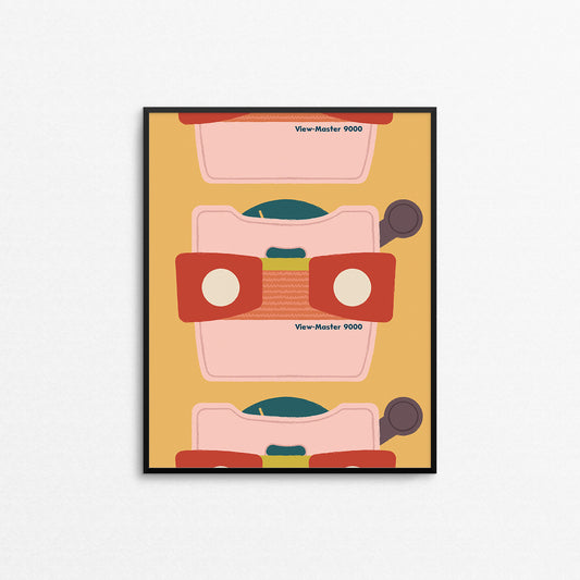 Fun illustration of a nostalgic View Master childhood toy. Made in Canada by Mad Love Creative Co. 